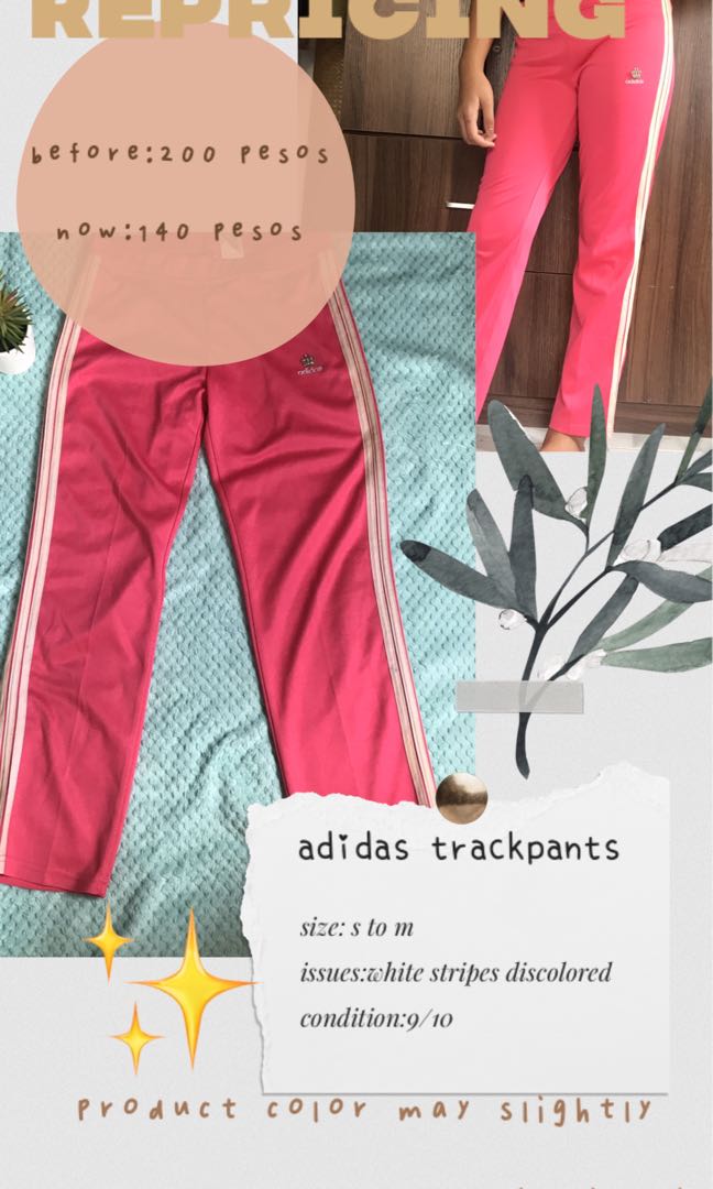 hot pink adidas track pants