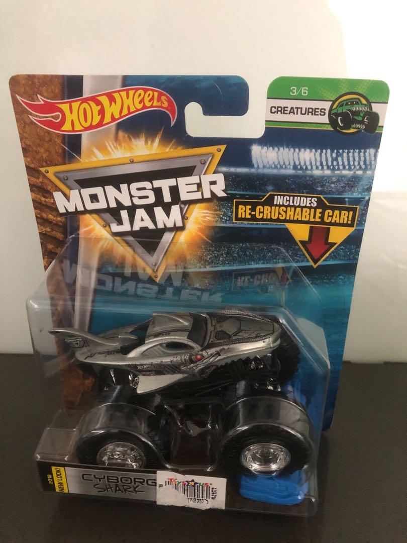 Hot Wheels Monster Jam Cyborg Shark Toys Games Toys On Carousell - atv vs monster truck race which is faster roblox