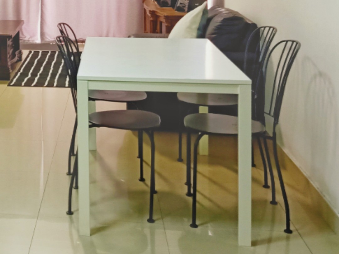 Ikea Dining Table + Carpet, Furniture & Home Living, Furniture, Chairs