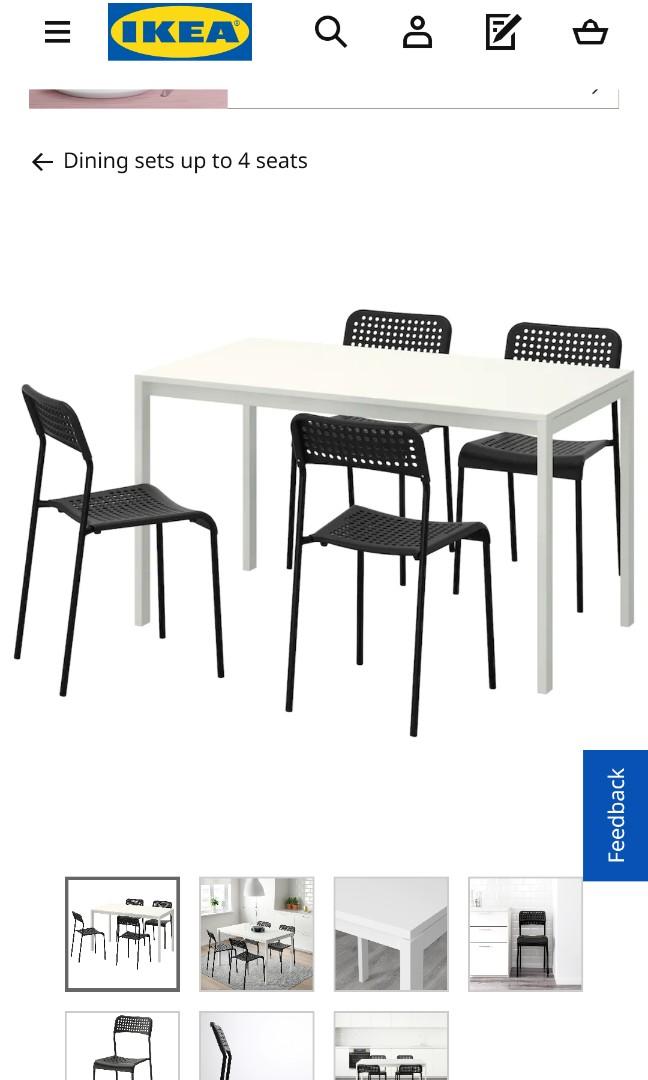 Ikea Dining Table + Carpet, Furniture & Home Living, Furniture, Chairs