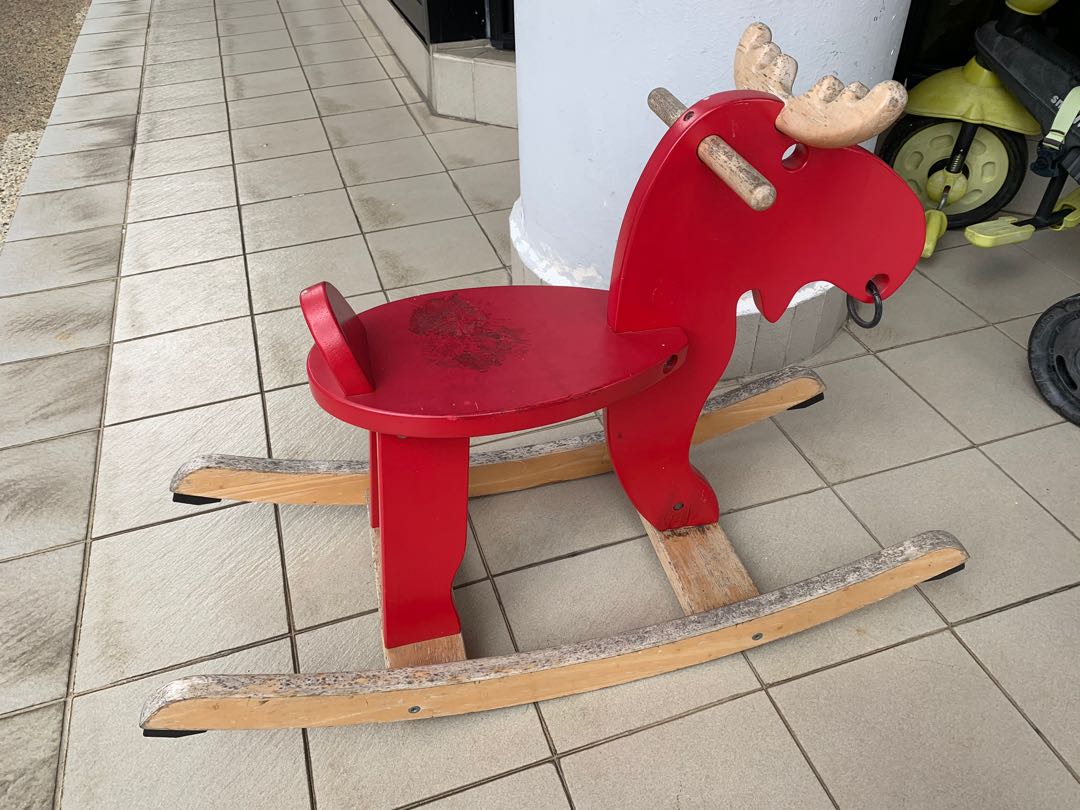 ikea wooden rocking horse