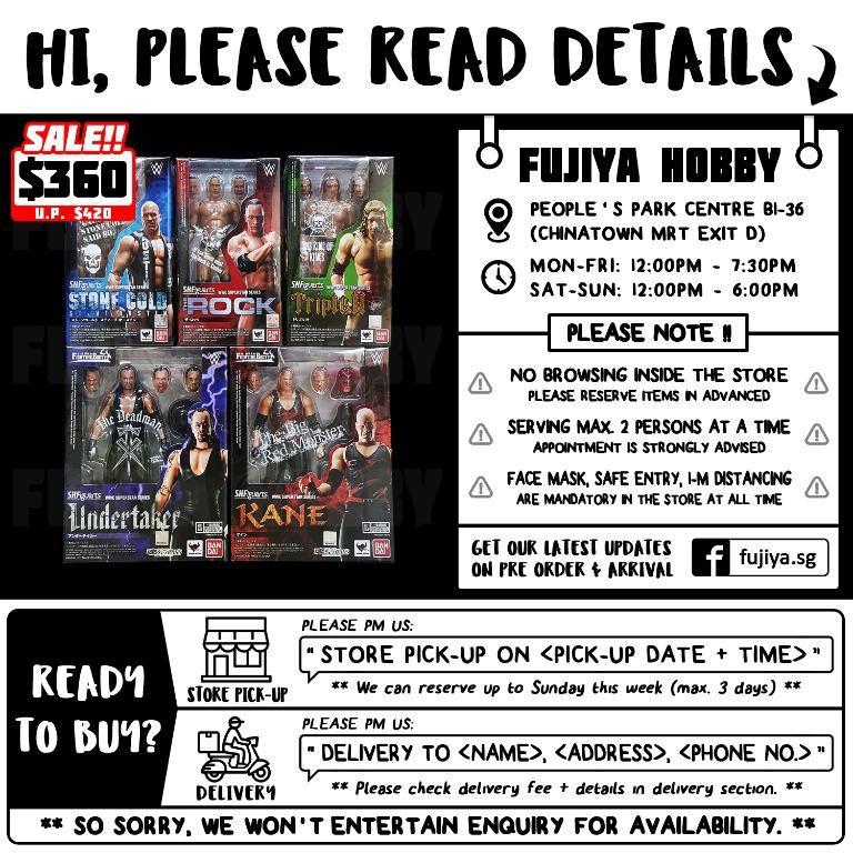 In Stock Last 1 S H Figuarts Shf Wwe Set 5pcs Stone Cold Steve Austin The Rock Triple H The Undertaker Kane Toys Games Bricks Figurines On Carousell