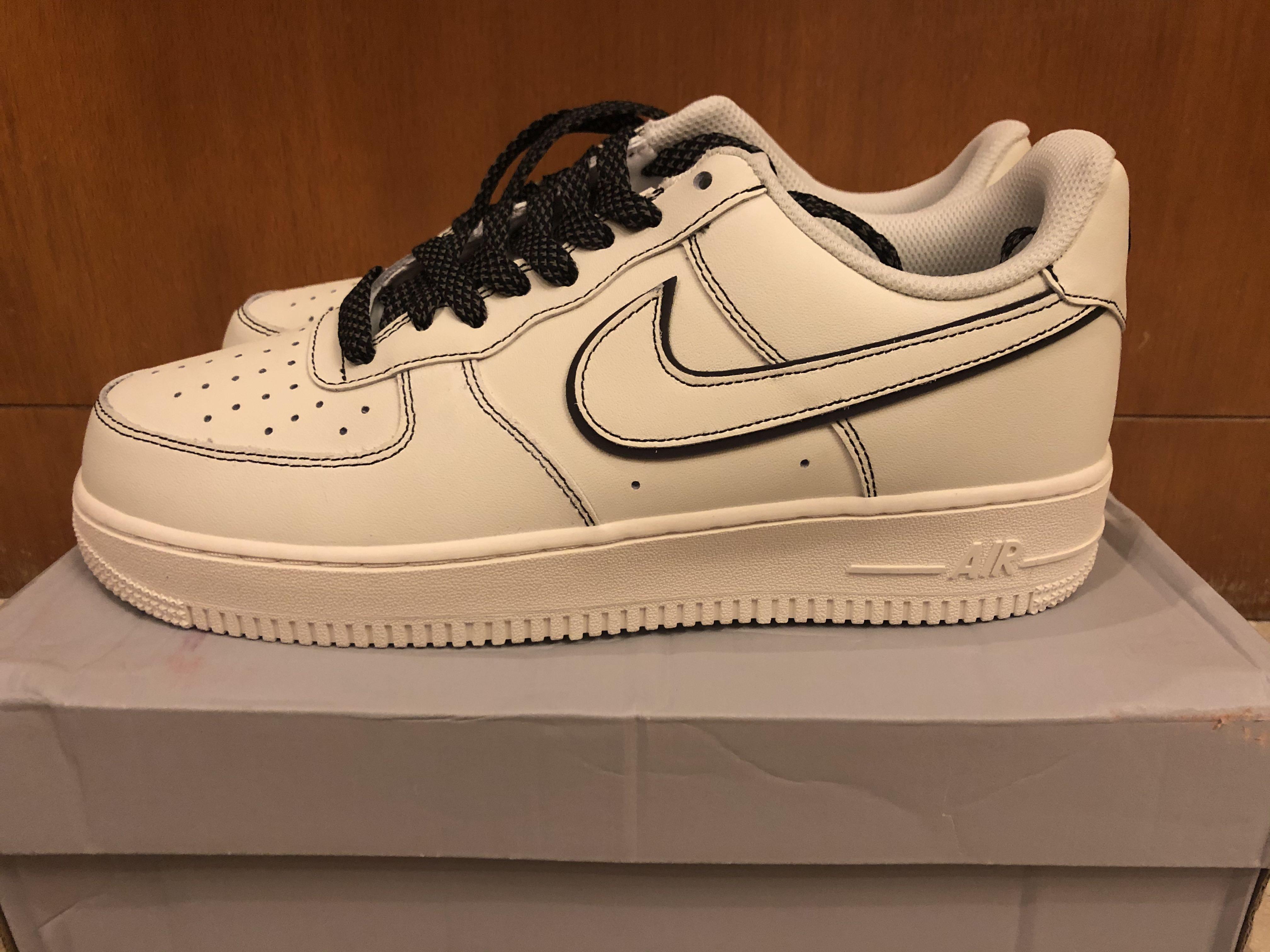 white air forces with black laces