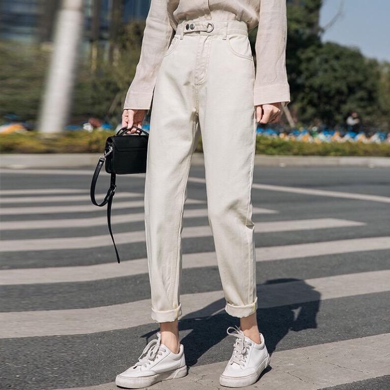 high waisted jeans korean fashion