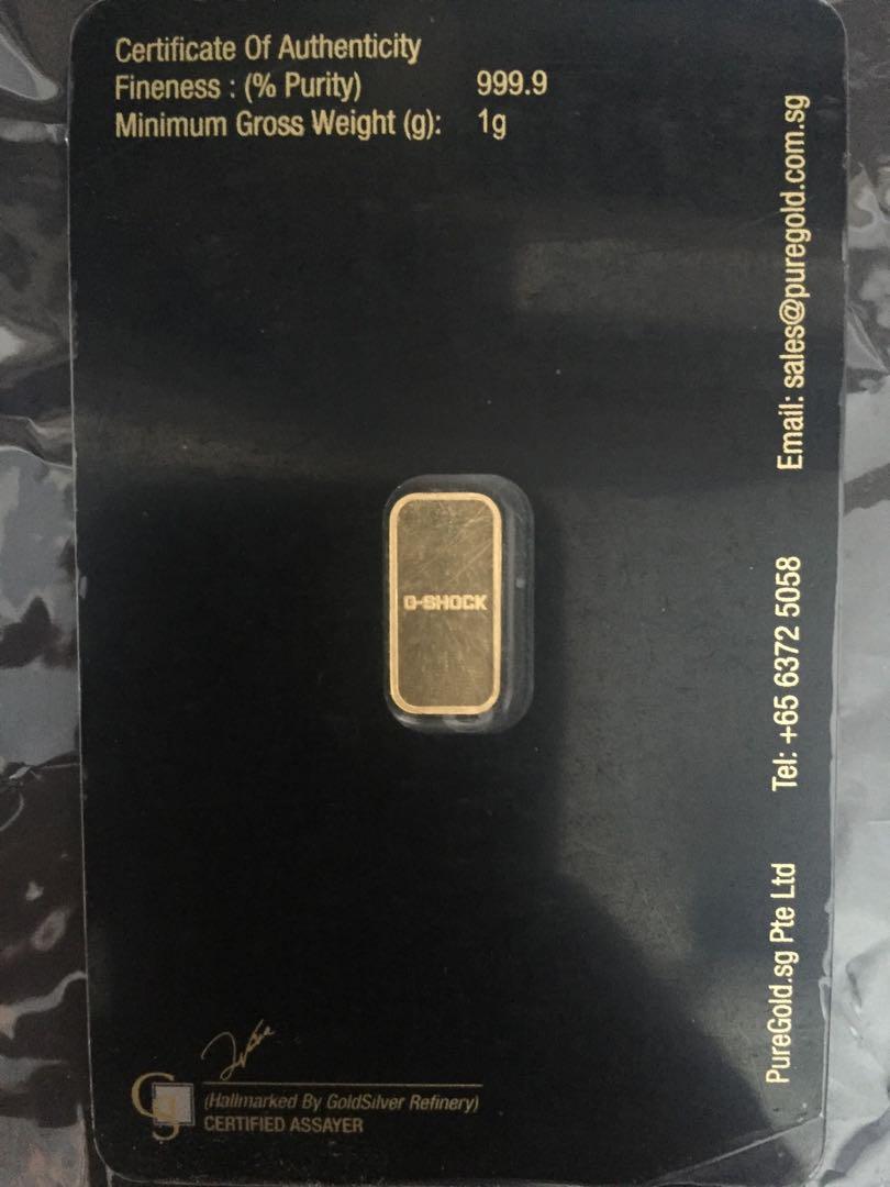 LImited Edition G SHOCK Puregold 1 Gram 999.9 Pure Gold Bar
