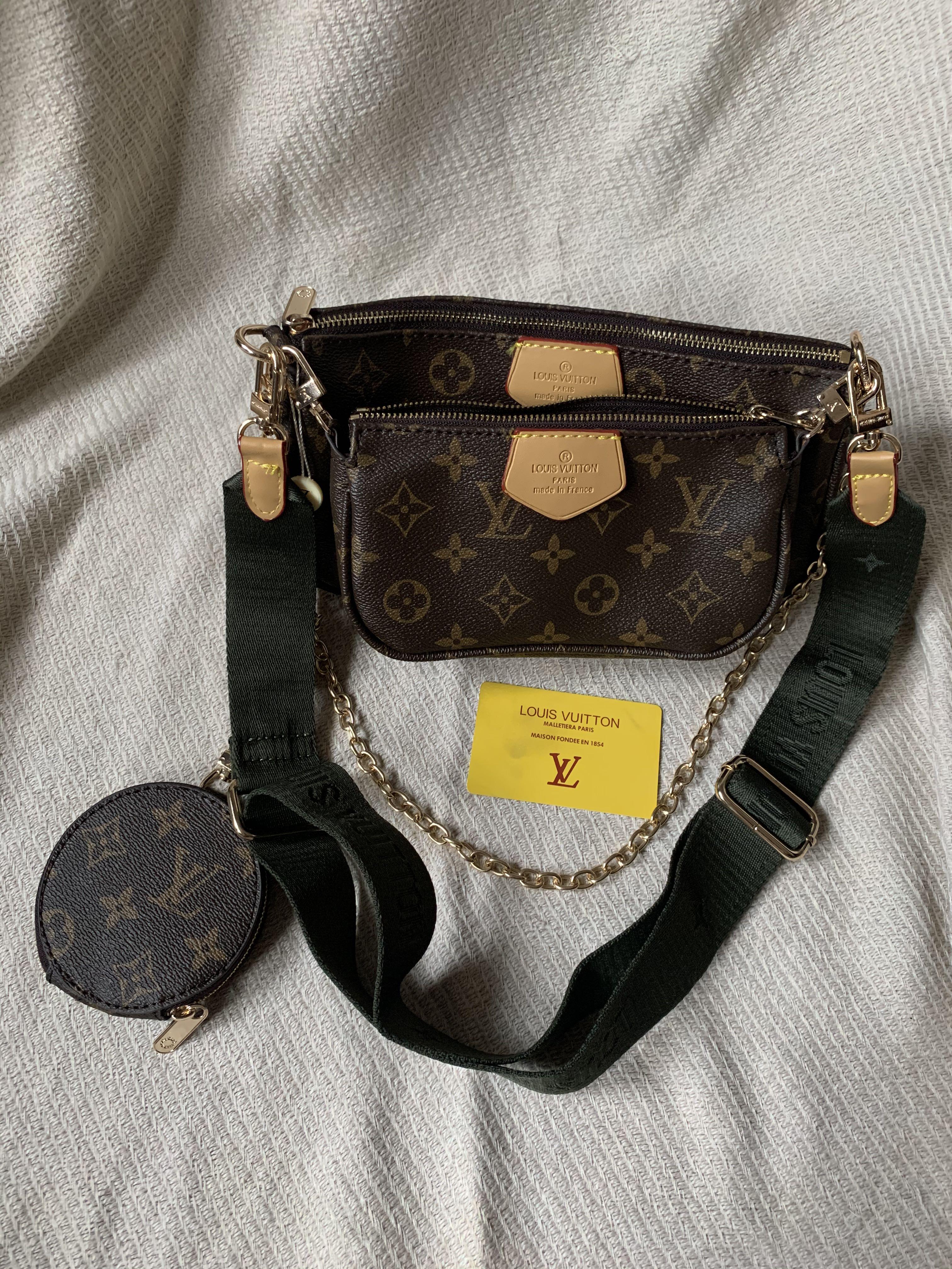 LV multipochette army green strap, Luxury, Bags & Wallets on Carousell