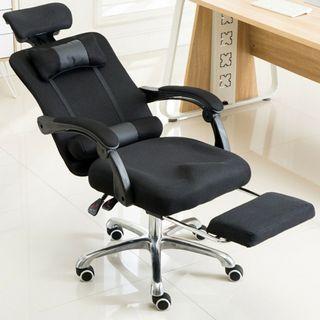 Mesh chair with footrest and headrest