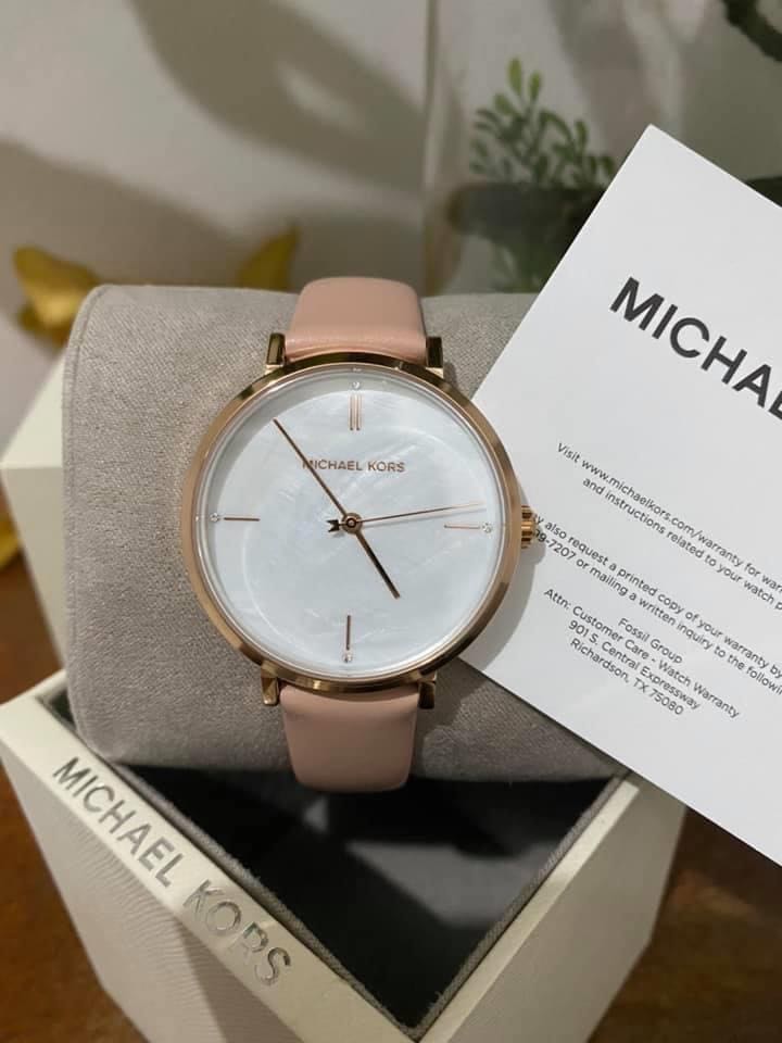 MICHAEL KORS PYPER ROSE GOLD LADIES WATCH WITH PINK LEATHER STRAP  WATCHES  from Adams Jewellers Limited UK