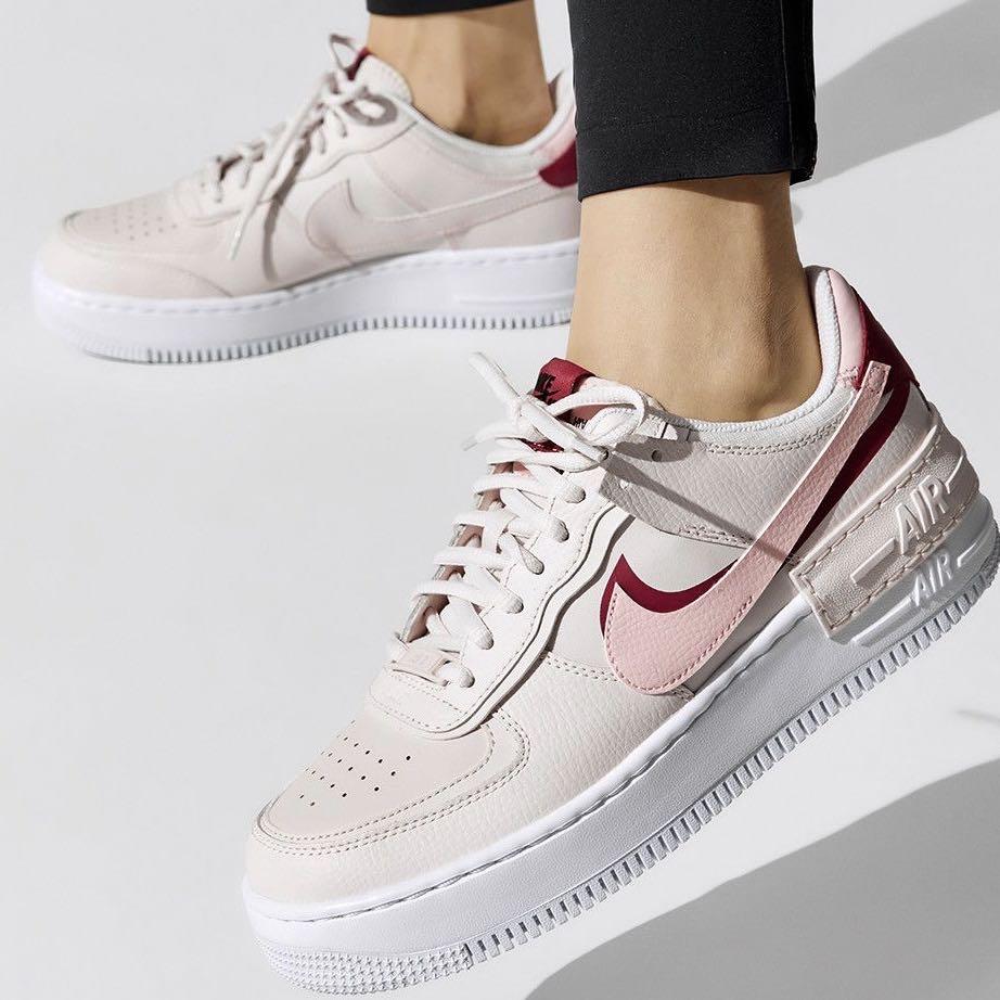 nike air force 1 shadow white and red