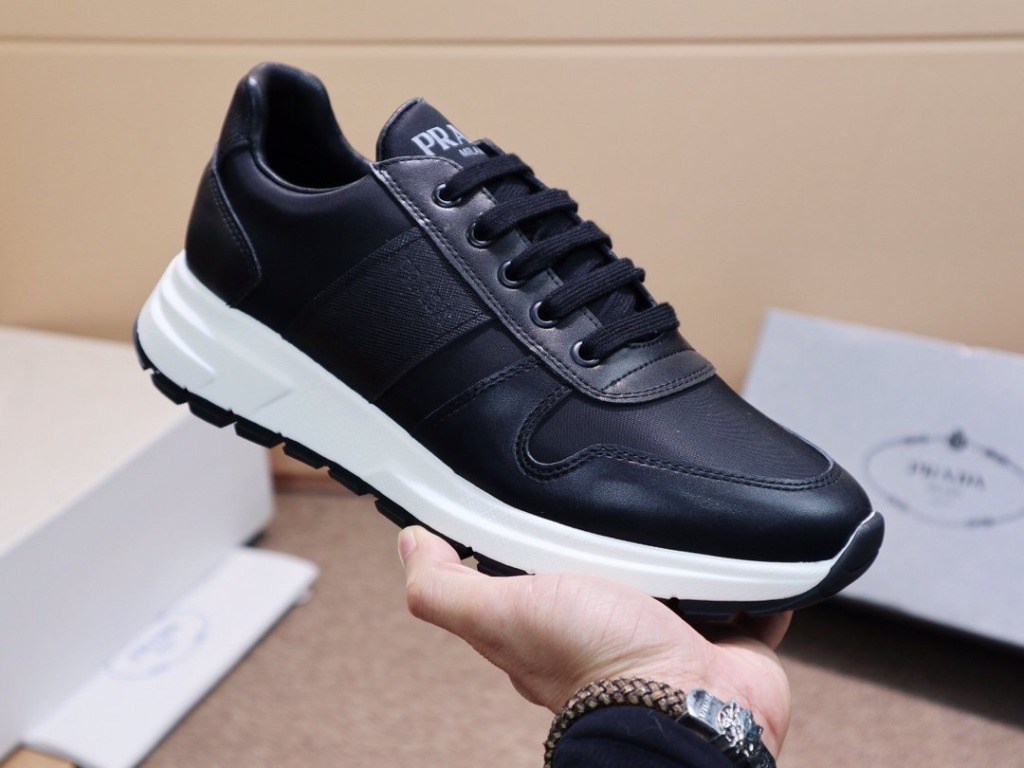 Prada panelled low top sneakers clearance