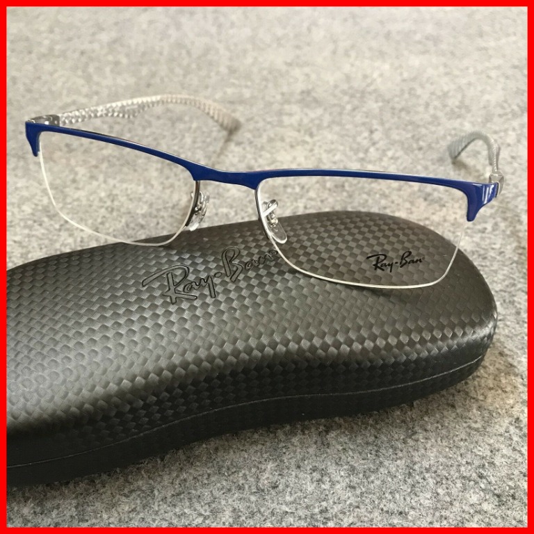 Ray Ban Optics Carbon Fiber Blue And Grey Unisex Eyeglasses Women S Fashion Watches Accessories Sunglasses Eyewear On Carousell