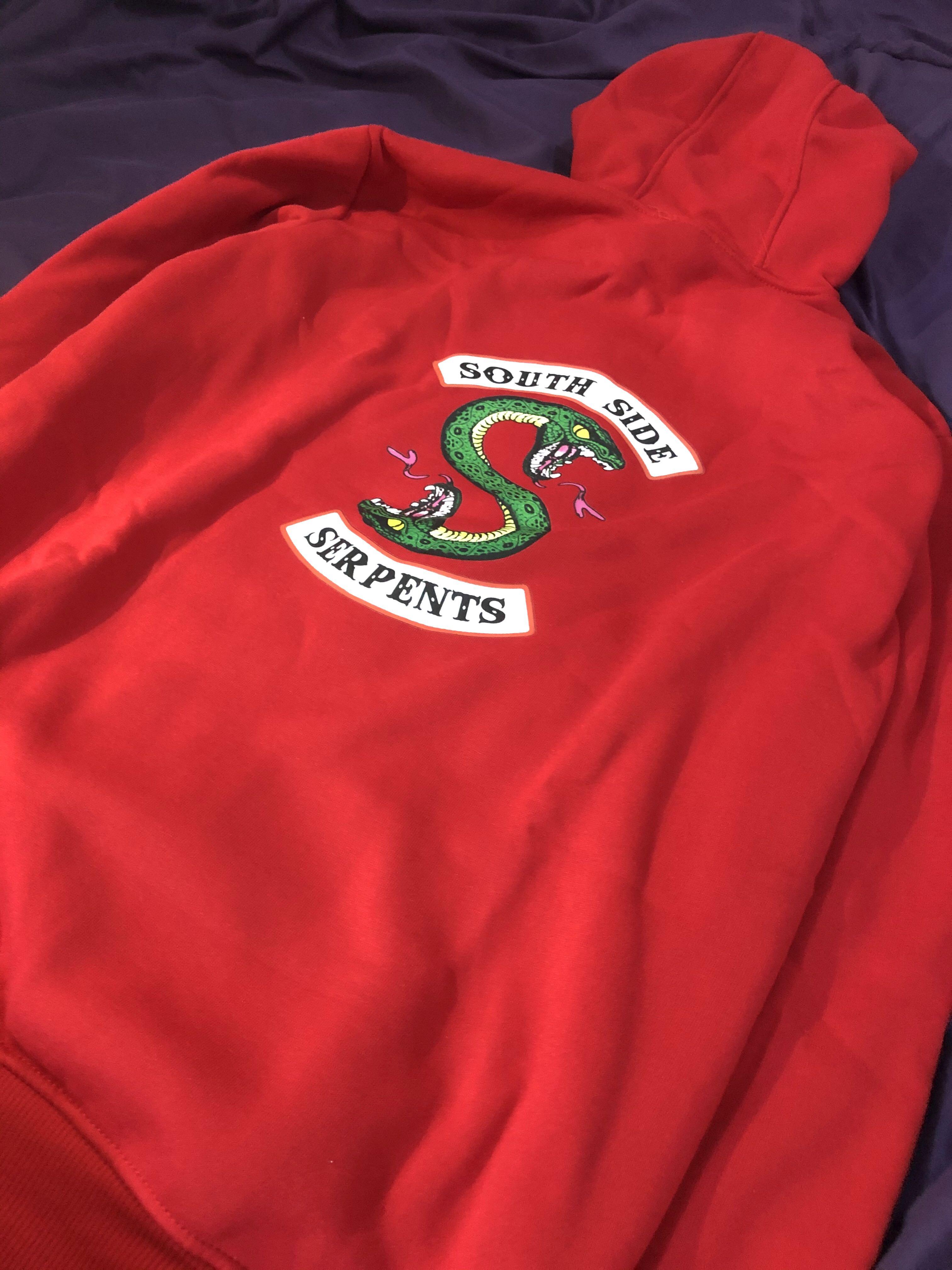 Riverdale South Side Serpents Red Hoodie Women S Fashion Clothes Tops On Carousell