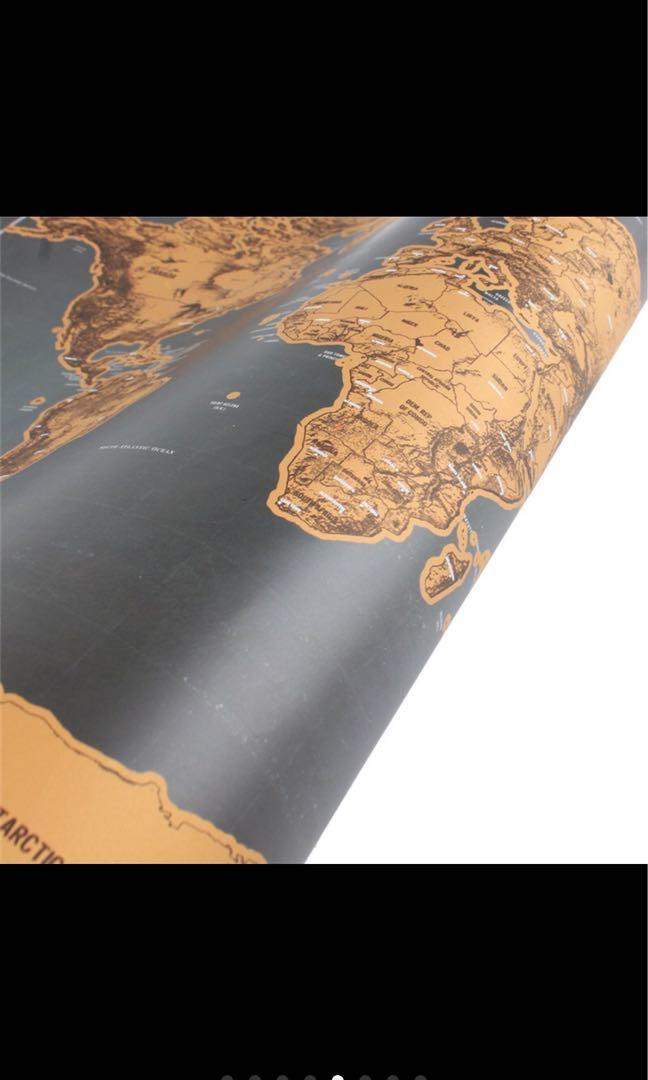 Scratch World Map (Category: Other Merchandise) located in Singapore. Submitted by jacobsenpo (Listing ID 1014593131, Image 6). Description: map Scratch World Log Journal Gift Off Edition Poster Feature: 100% brand new and high quality Color: Black. Material: Laminate, coloured foil. Size:Approx. 30 * 42cm. High Quality: Printed with high quality paper with a gloss coating for luxury and works exactly like a scratch card, once the gold scratch is