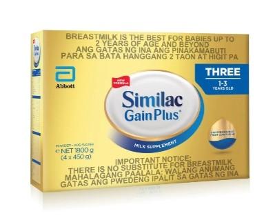 Similac Gain Plus Three 1 8kg For 1 3 Years Old Babies Kids Nursing Feeding Breastfeeding Bottle Feeding On Carousell