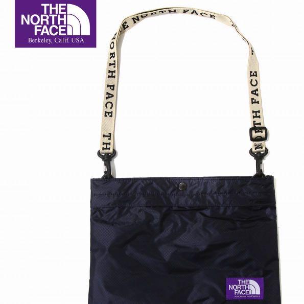 the north face purple label lightweight logo tape shoulder bag