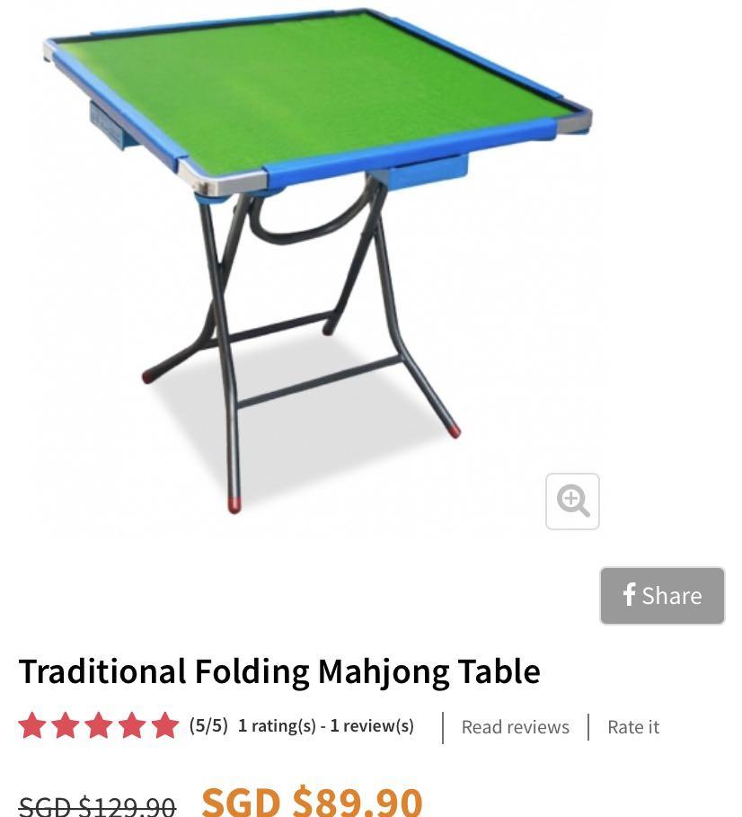 Traditional mahjong folding table, Furniture & Home Living, Furniture