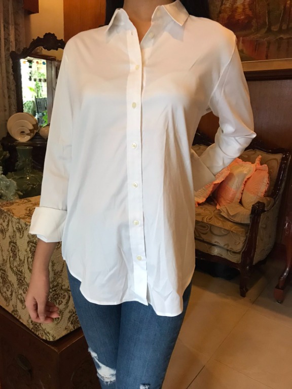 Uniqlo women's white long sleeves ...