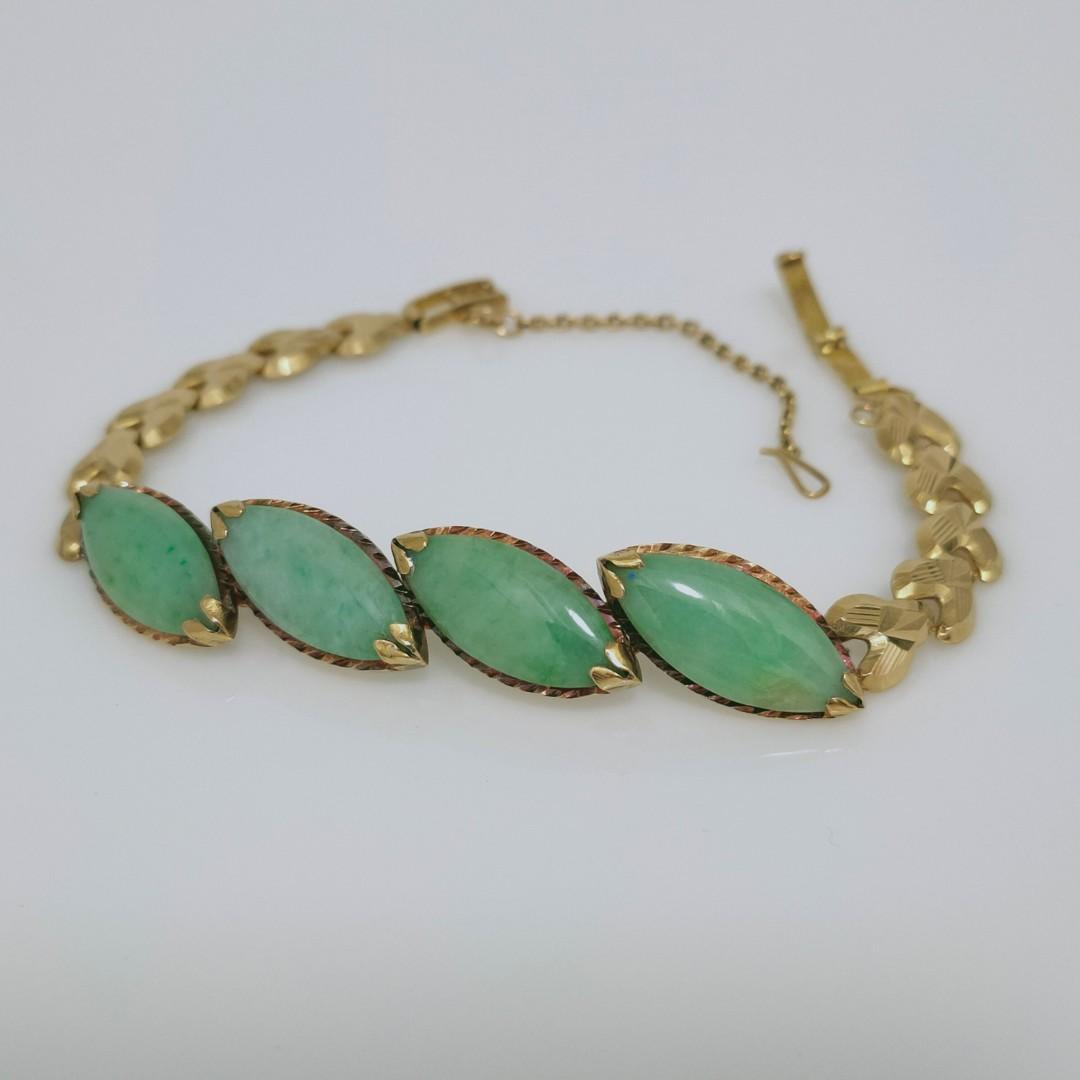 Chinese jade gold discount bracelet