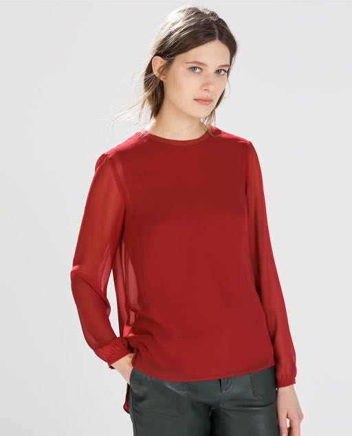 zara red shirt