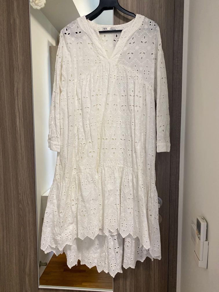 zara white lace dress