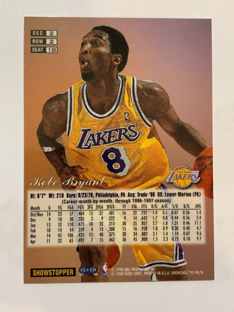 1998-99 NBA Card - Kobe Bryant Flair Showcase Row2, 興趣及遊戲 