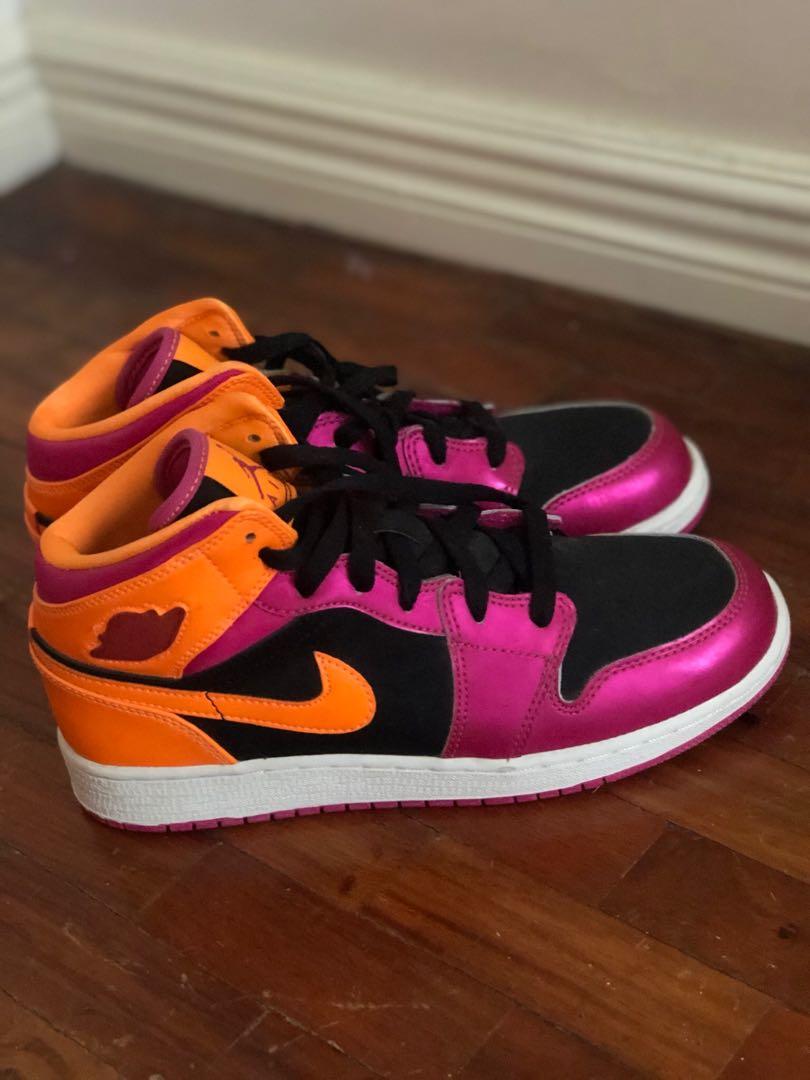 bright pink jordan 1