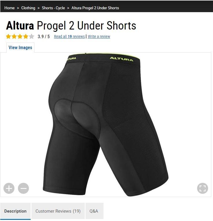 Altura progel hot sale 2 undershorts
