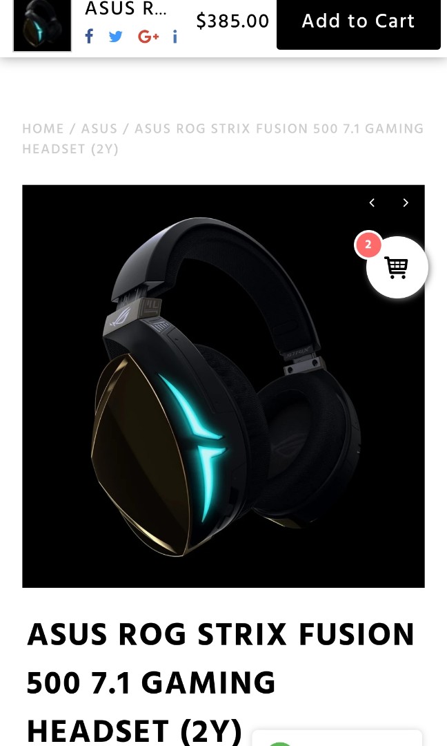 Asus Rog Strix Fusion 500 7 1 Gaming Headset Electronics Others On Carousell