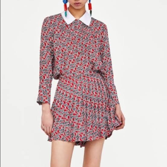 Zara red zebra print skirt clearance