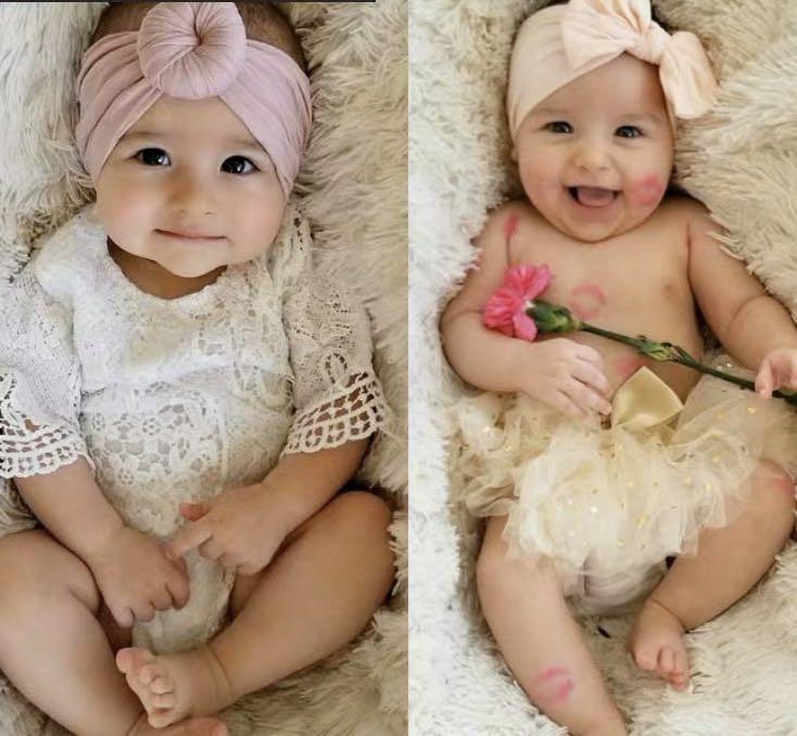 Baby bun ribbon headband