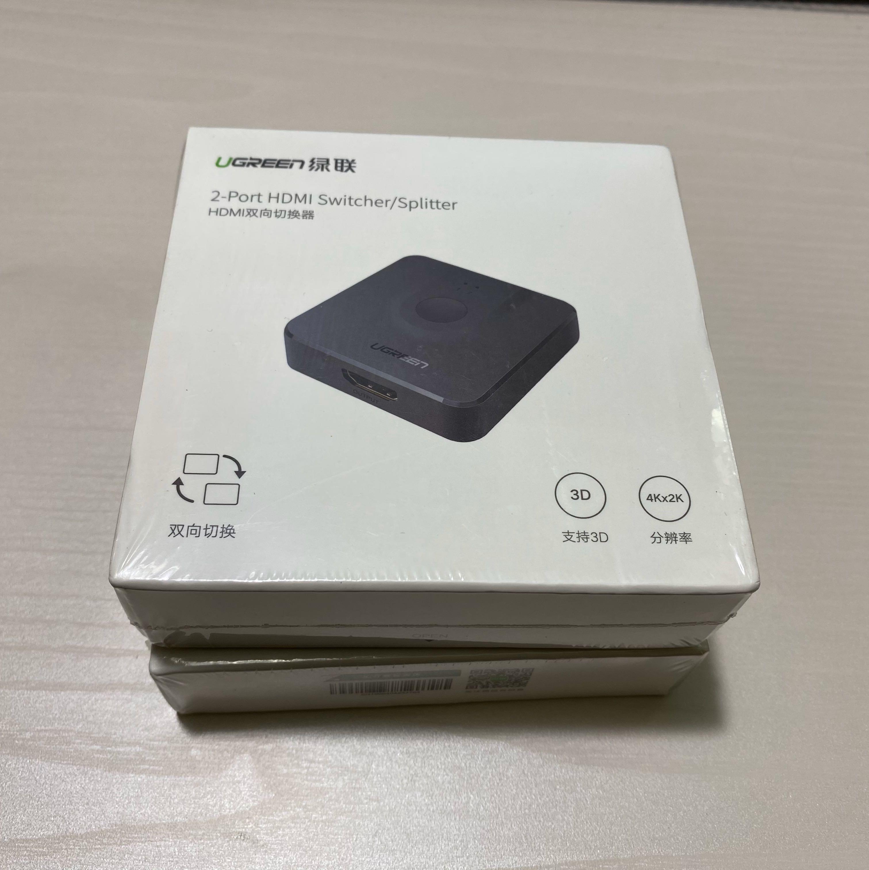 Bidirectional HDMI switch (Category: Cables & Adaptors) located in Singapore. Submitted by ehquehen (Listing ID 1010574821, Image 1). Description: Unopened BNIB HDMI bidirectional switch Either 2 input to 1 output OR 1 output to 2 input Accidentally bought extra, 1 more unit to go.