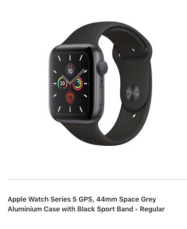 Apple watch series 5 gps shop 44mm space grey aluminium case