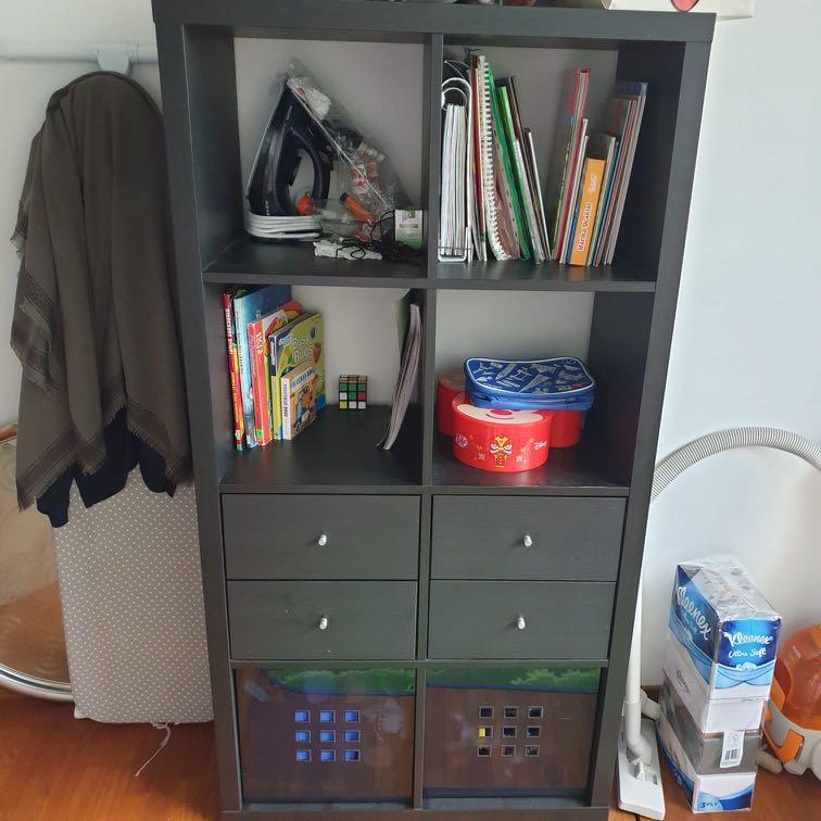 Ikea Kallax Bookshelf & 2 Cases, Furniture & Home Living, Furniture