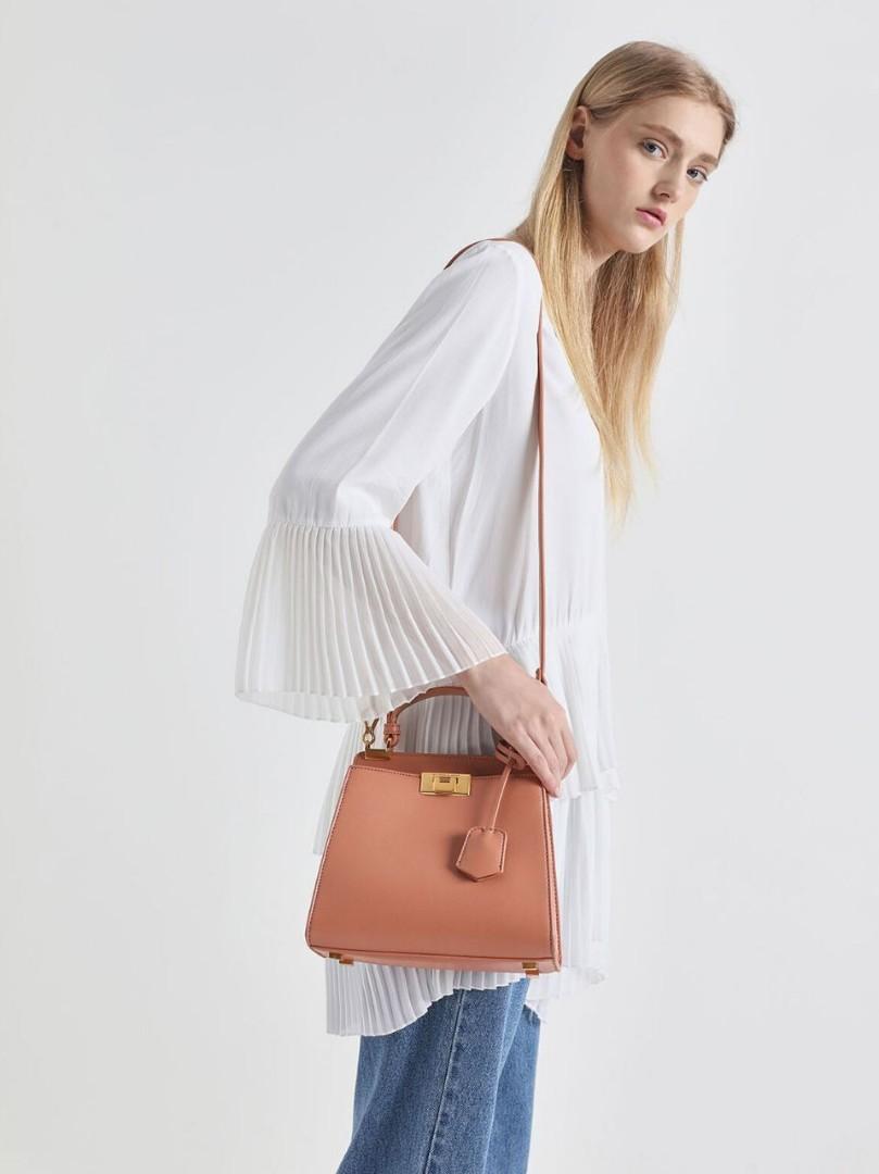 Charles Keith Classic Metal Detail pUsh Lock Bag