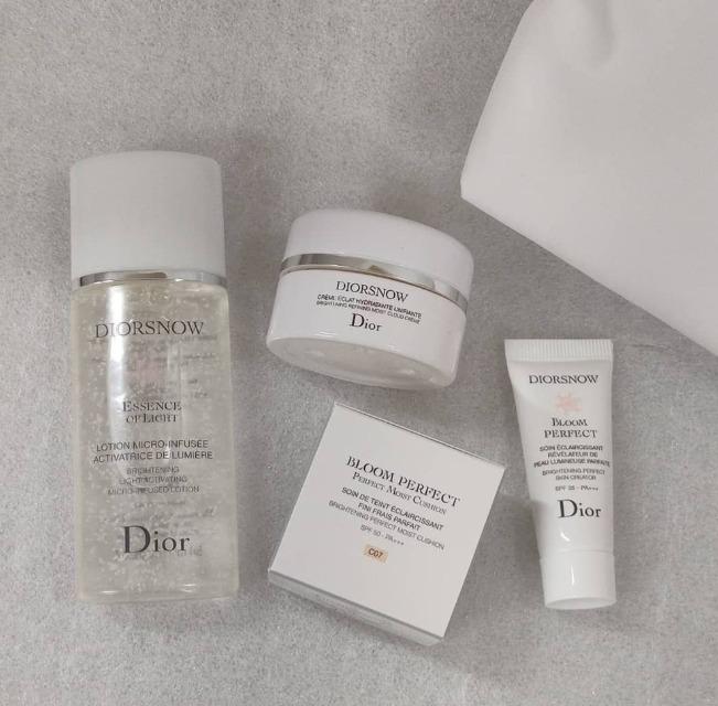 Diorsnow Set Face Neck Lotion 50ml Face Brightening 7ml Face Neck Cream 15ml Moist Cushion Pouch