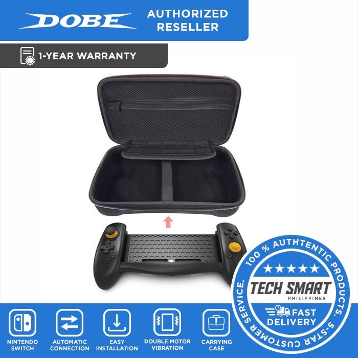 DOBE Joycon Grip Controller Charging Grip Console with Bag for Nintendo Switch (Category: Controllers) located in Manila. Submitted by techsmartph (Listing ID 1010672399, Image 1). Description: * The Switch grip handle is a game handle dedicated to the Switch game console; the Switch game console is directly mounted on the grip handle to enhance the player's grip. * After plugging into the Switch game console, the handle is automatically connecte