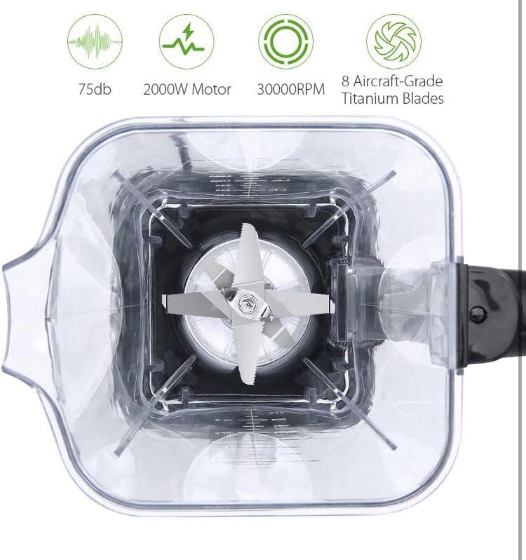 Homgeek 2000W Blender Smoothie Maker with 2L BPA Free Tritan Container