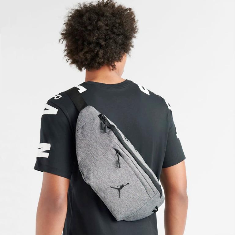 Jordan Jumpman Oversized Crossbody Bag in Dark Heather Fesyen