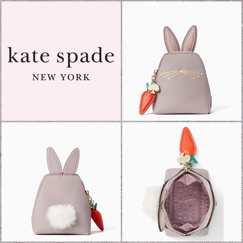 Kate spade New York Hop to it Bunny Rabbit Coin Purse carrot Pre-owned  Excellent