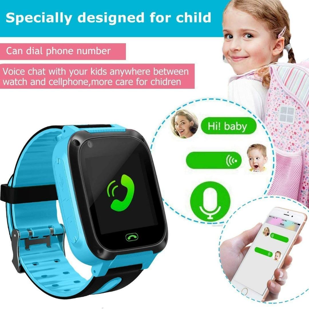 Kids Smart Watch Phone LDB Eu Smartwatch for Children with SOS LBS GPS Tracker Two way call Touch Screen Voice Chat Game Flashlight for 3 12 Year Old