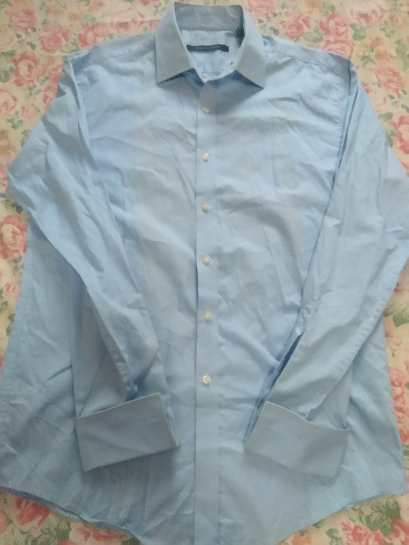 blue polo dress shirt