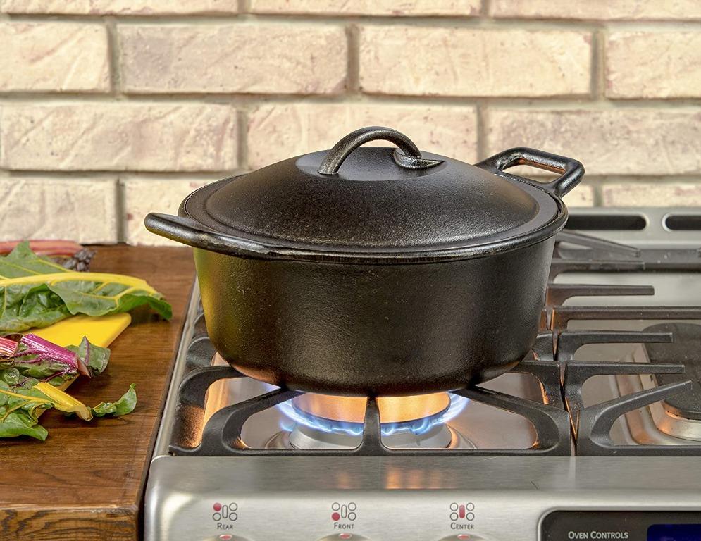 Lodge 4 Quart Pro Logic Pre Seasoned Cast Iron Dutch Oven Cooking Kitchen Pot Black P10d3 Everything Else On Carousell