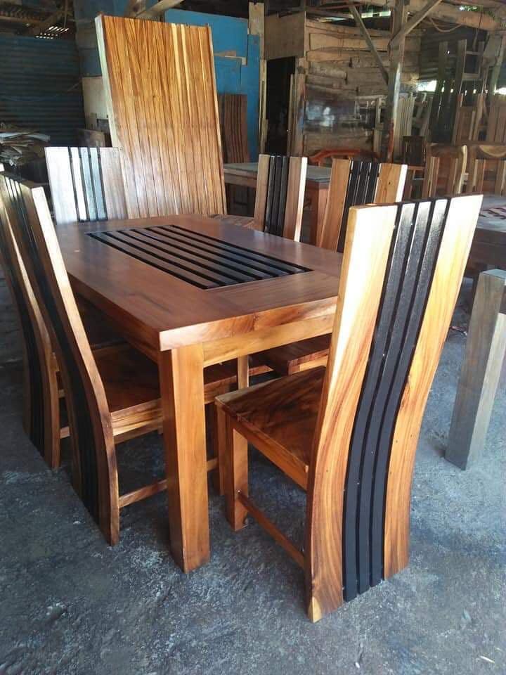 6 Seaters Mahogany Dining Table Set Furniture Home Living Furniture Chairs On Carousell