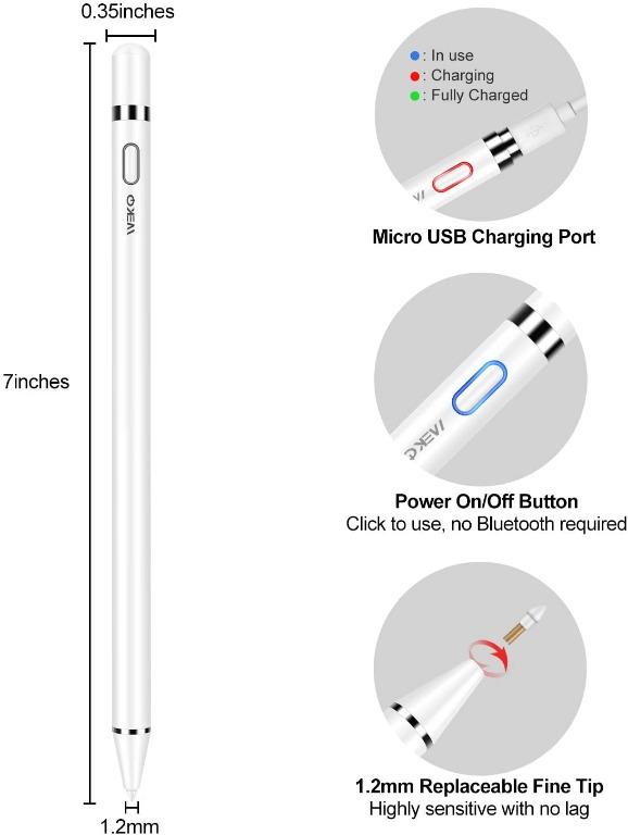MEKO Active Stylus for iPad 2018 up w/ palm rejection technology (Category: Office & Business Technology) located in Quezon City. Submitted by grinner888 (Listing ID 1010750626, Image 3). Description: ESPECIALLY DESIGNED FOR IPAD SERIES--The stylus for ipad is compatible with Apple iPad 6th/7th Gen, iPad Air 3rd Gen, iPad Mini 5th Gen, iPad Pro 11 inch, (1st & 2nd gen) iPad Pro 12.9inch(3rd Gen & 4th Gen) ONLY. SUPPORT PALM REJECTION- You can res