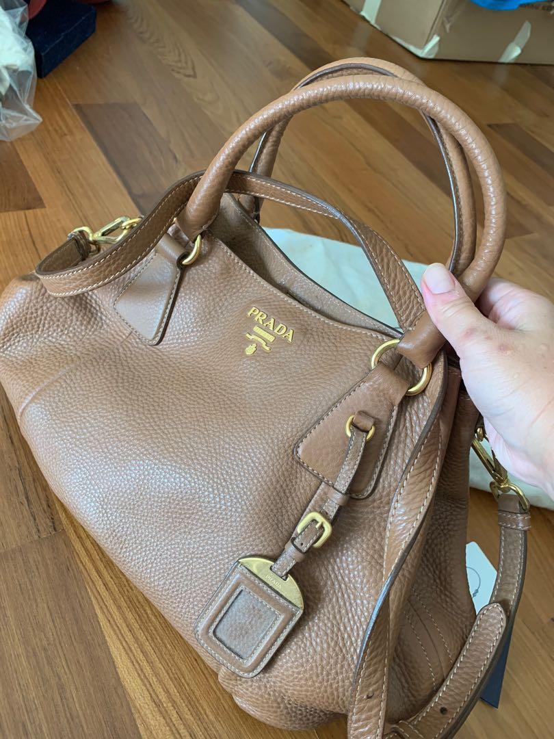 Prada Handbag full leather Tan caramel Color Women s Fashion