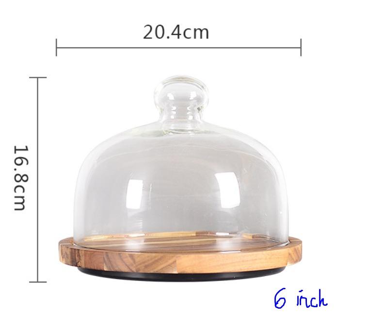 Rotating / Turning Plate For Cake Baking / Serving Plate with Glass Lid ...