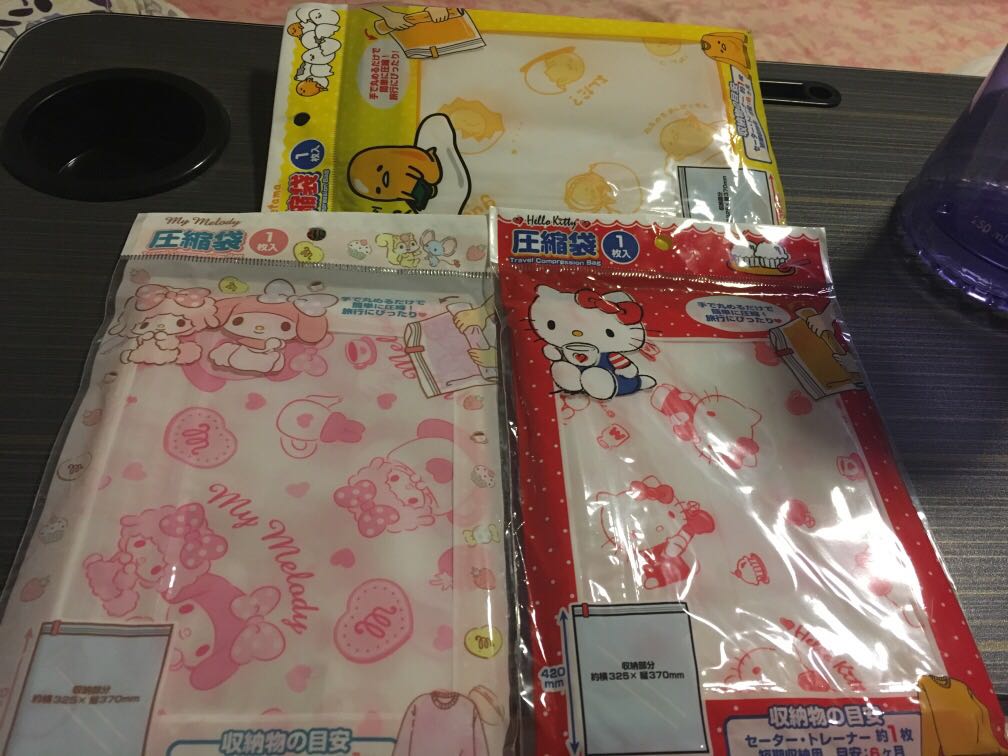 Sanrio travel compression vacuum bags brand new in packaging my melody ...