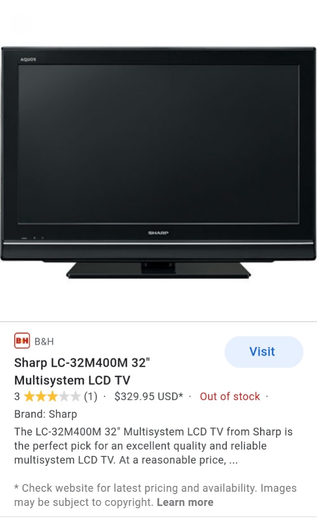 Sharp AQUOS 32", TV & Home Appliances, TV & Entertainment, TV on Carousell