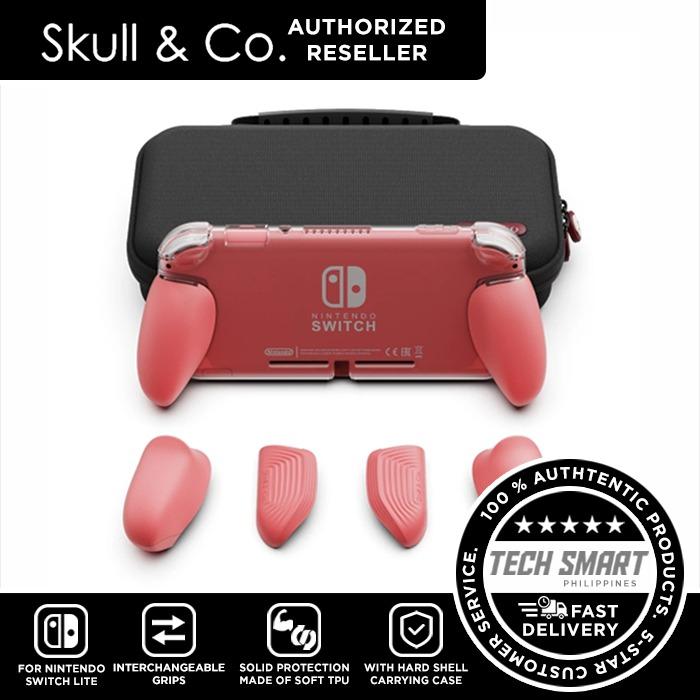 Skull & Co. GripCaseLite Bundle For Nintendo SWITCH Lite (Category: Cases & Covers) located in Manila. Submitted by techsmartph (Listing ID 1010670252, Image 1). Description: * Three pairs of interchangeable grips to fit all hand sizes and provide players with comfortable handling to avoid carpal tunnel. * Enlarged ZL/ZR triggers which provide better control. * Made from soft TPU material whichprovides solid protection, easy to fit and remove. * 