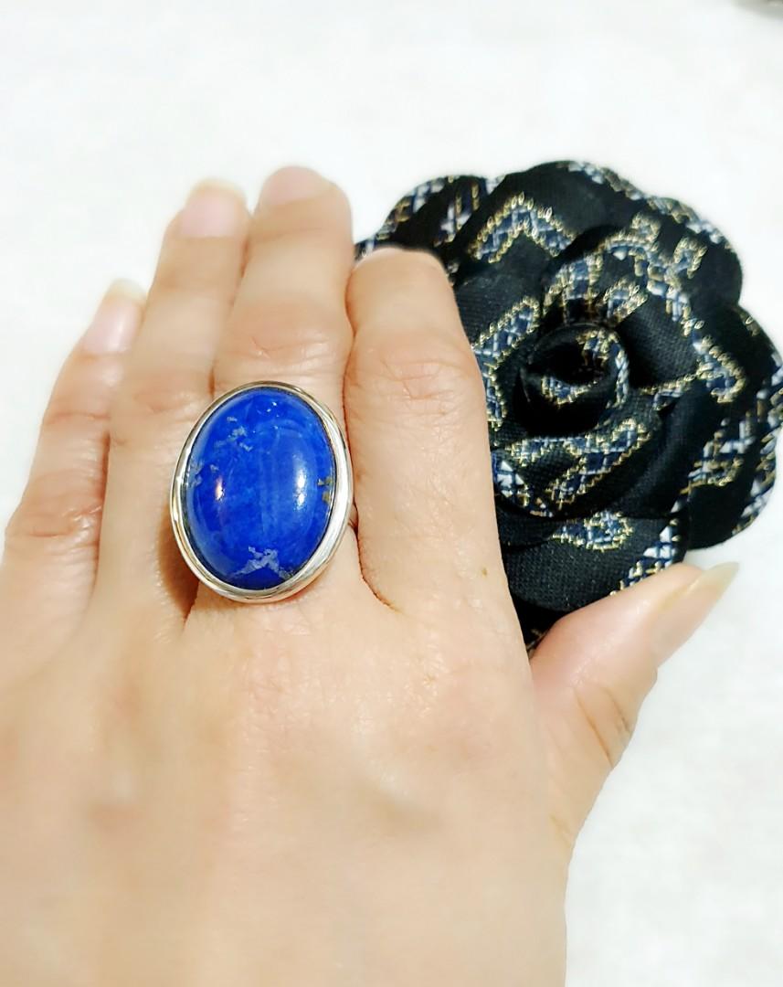 White gold sales lapis ring